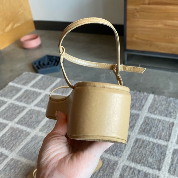 Zara Tan Platform Sandals Size 8 - Picture 8 of 12